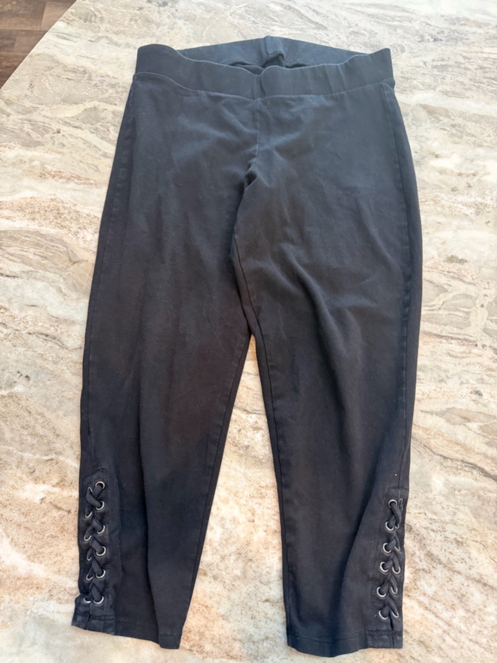 Torrid Womens Black Lace Up Ankle Pants Size 1 Stretch Pull On